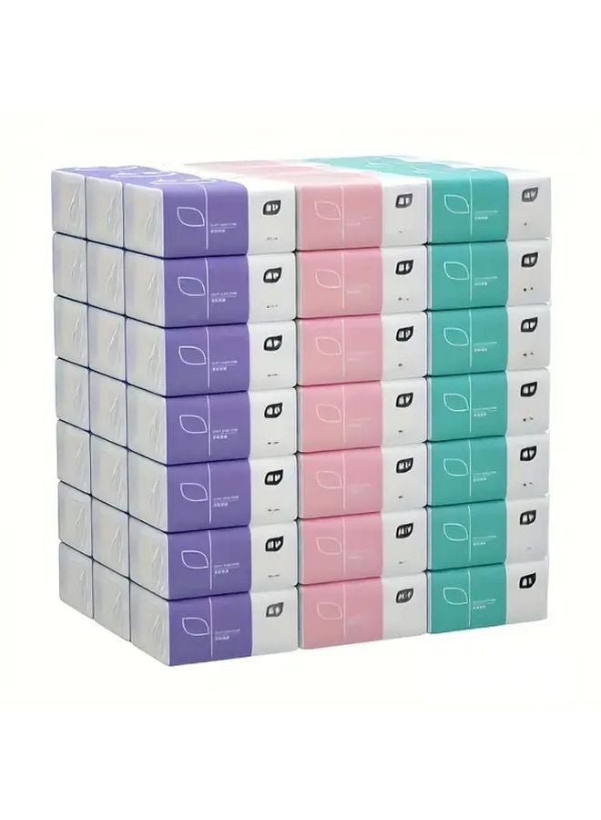 6pcs Random Color Soft Tissue Paper 4 Ply Ultra Soft Portable For Home Travel - Image 1